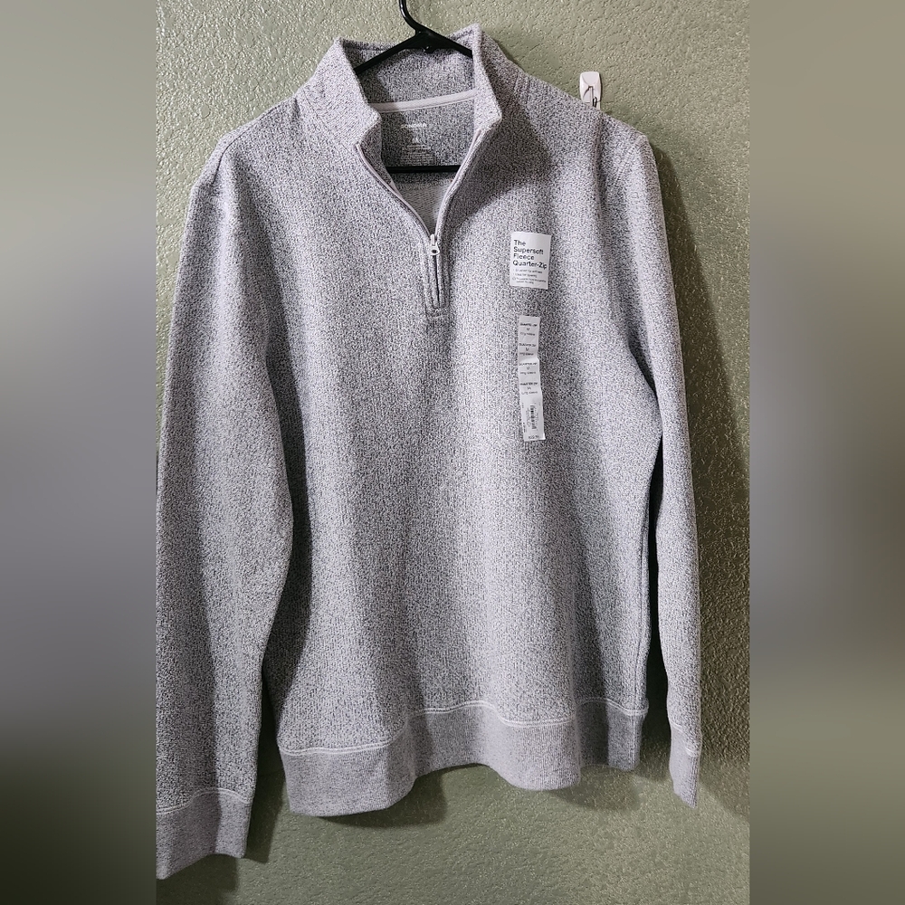 Men's Gray Half-Zip Sweater